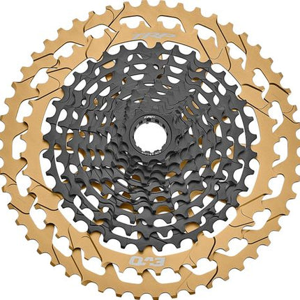 BICYCLE PARTS - TRP CASSETTE CS - M9050 - 12 EVO, 12 SPEED, 10 - 52T, BLACK/GOLD MICROSPLINE DRIVER 370G