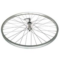 Mach1 Silver 26 Inch Front Bicycle Wheel With Alloy Rim, Quick Release Hub And Mach 1 Spokes - Cycling Gear For Road Bikes