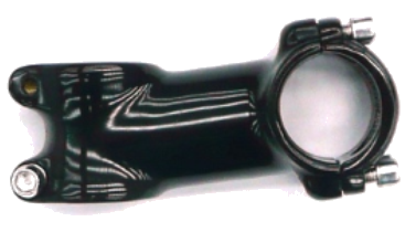 BICYCLE PARTS - AHEAD STEM - 80MM EXT, 7 DEGREE, 28.6MM DIA., 31.8MM BB, POLISH BLACK