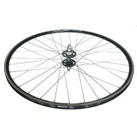 Alex Rims WHEEL - 29ER/700C ALEX DA - 22 D/w RIM W/MSW, NOVATEC SEALED NUTTED FIX/FREE HIGH FLANGE HUB, MACH 1 SPOKES, REAR. BLACK WITH SILVER SPOKES