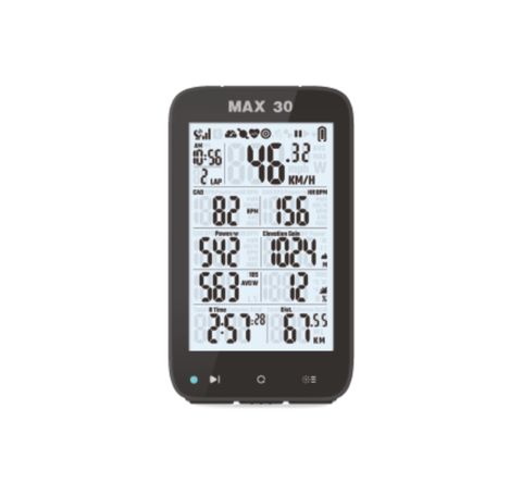 BICYCLE PARTS - GPS CYCLE COMPUTER - SHANREN MAX 30 - 3 SCREEN, BACKLIGHT, USB RECHARGE, LINKS TO APP & STRAVA