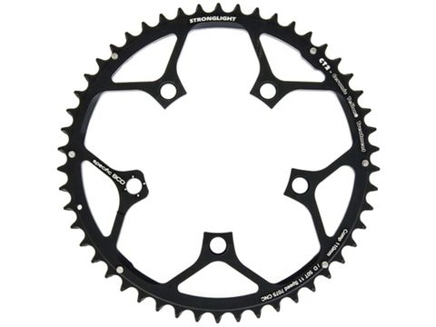 BICYCLE PARTS - CHAINRING - ROAD STRONGLIGHT , 50T, 7075 CNC BLACK CT2 CAMPAG - 110MM BCD, 5 HOLE FOR 11 SPD