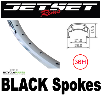 WHEEL - 700C JETSET CH - E213 36H P/j SILVER RIM, SCREW - ON MULTI Q/r (126MM OLD) LOOSE BALL KK RIVAL SILVER HUB, BLACK SPOKES
