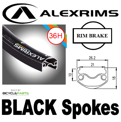 Alex Rims Alex Adventurer 2 26-inch Front Wheel - Black Rim, Novatec Hub, Mach 1 Spokes - Bicycle Wheelset For Cycling Enthusiasts