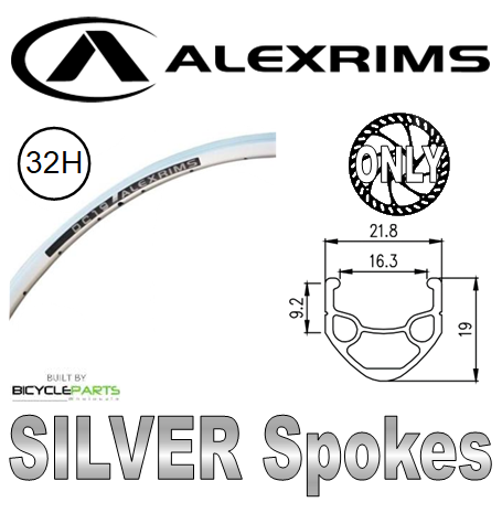 Alex Rims Alex DC19 700C Silver Bicycle Wheel - Dynamo Front Hub, Disc Brake Compatible, Mach 1 Spokes - Performance Cycling Gear