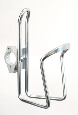 BICYCLE PARTS - BIDON CAGE - PRO SERIES, ALLOY, HANDLEBAR MOUNT, SILVER (FITS BARS 22.2)