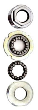 BICYCLE PARTS - BOTTOM BRACKET SET - FOR RACER/MTB, HEXAGON TYPE, SILVER