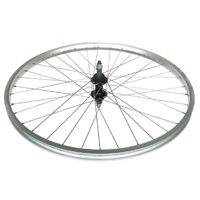 Mach1 Bicycle Wheel 26 Inch Silver Alloy Rim Black Steel Hub Galvanised Spokes Rear