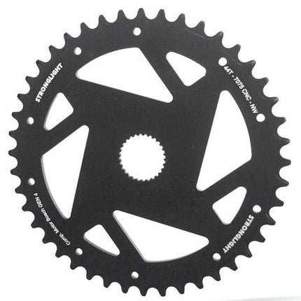 BICYCLE PARTS - CHAINRING - EBIKE STRONGLIGHT , 44T N/W DIRECT MOUNT BOSCH GEN 4 7075 - T6 CNC. BLACK (NARROW WIDE)