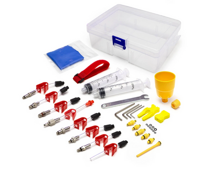 BICYCLE PARTS - BLEED KIT , UNIVERSAL, COMPATIBLE WITH AVID/SRAM, HAYES, MAGURA, CLARKS, SHIMANO, TEKTRO, HOPE, FORMULA AND MORE. (M4 - M5 - 1/4 THREAD FITTINGS + MORE)