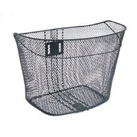 BICYCLE PARTS - BASKET - FRONT MESH, FIXED FITTINGS, L 34CM X W 25CM X H 25CM, BLACK