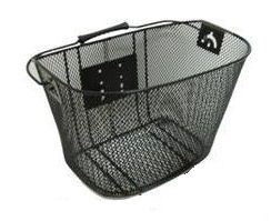 BICYCLE PARTS - FRONT BASKET, FIXED ANGLE QR, BLACK