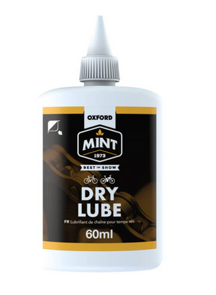 BICYCLE PARTS - OXFORD MINT DRY LUBE 60ML, TO MAKE YOUR DRIVE TRAIN SILENT AND MORE EFFICIENT WHEN RIDING IN DRY CONDITIONS.