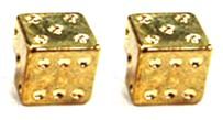 BICYCLE PARTS - VALVE CAP GOLD DICE A/V, 2PC/PB