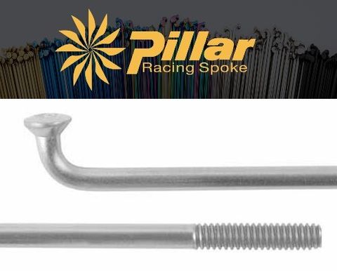 BICYCLE PARTS - SPOKE, PILLAR, SILVER, 310MM, 12G (2.6MM), STAINLESS STEEL, INCLS NIPPLE, J - BEND, SOLD INDIVIDUALLY