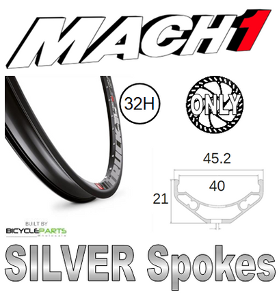Mach1 TRUCKY 27.5/650B Black/silver Mountain Bike Wheelset - Front Q/r Hub - 6 Bolt Disc Compatible - Novatec Hub - Mach 1 Spokes