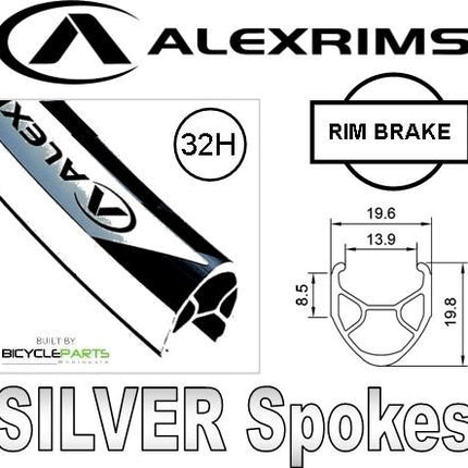 Alex Rims Alexrims 700C Alloy Front Wheel - Black Rim, Silver Spokes, Novatec Hub For Cycling Enthusiasts