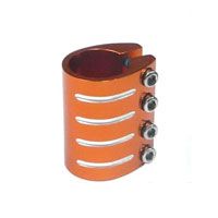 BICYCLE PARTS - QUAD CLAMP W/4 BOLTS 31.8 ORANGE