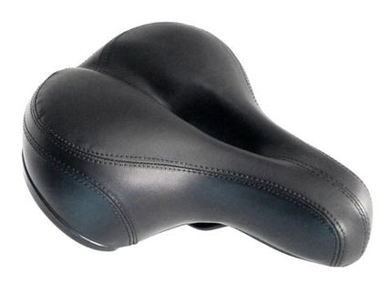 BICYCLE PARTS - SADDLE, LADIES, ELASTOMER SPRING, , ANATOMICAL, 250 X 210MM BLACK (CLAMP INCLUDED)
