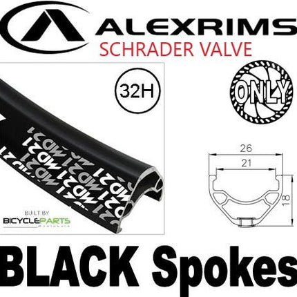 Alex Rims Alexrims MD21 29er Black Aluminum Rim 32H Schrader Valve 142mm Centerlock Disc For 8/11 Speed, High-performance Cycling Wheel Part