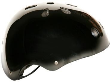 BICYCLE PARTS - BMX HELMET - GLOSS BLACK, AUSTRALIAN STANDARDS APPROVED - SIZE 55 TO 58CM, SMALL / MEDIUM