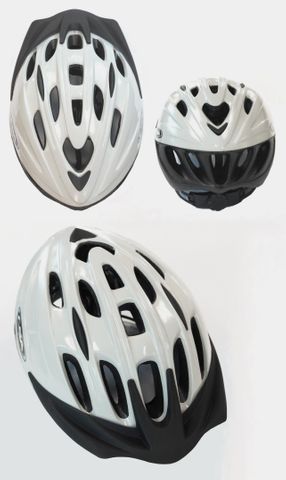 BICYCLE PARTS - CHASER HELMET - GLOSS WHITE, AUSTRALIA STANDARDS APPROVED - MEDIUM / LARGE (58 - 62CM)
