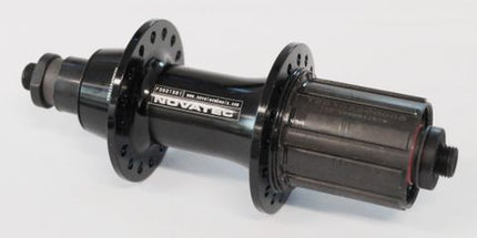 BICYCLE PARTS - HUB, NOVATEC 8 - 11 SPEED CASSETTE Q/R BLACK ALLOY 32H (135MM OLD)