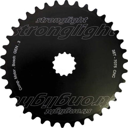 Stronglight E-bike Chainring For Bosch Direct Mount 3rd Gen, 38 Tooth, Black 7075-T6 Aluminum, Cycling Components, Electric Bike Drivetrain Upgrade
