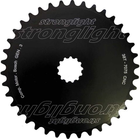 Stronglight E-bike Chainring For Bosch Direct Mount 3rd Gen, 38 Tooth, Black 7075-T6 Aluminum, Cycling Components, Electric Bike Drivetrain Upgrade