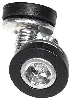 BICYCLE PARTS - STRONGLIGHT CRANK SCREWS M8, SET OF 2 SCREWS WITH PLASTIC CUPS, STEEL, SILVER, SQUARE DRIVE