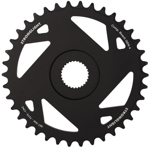 BICYCLE PARTS - E - BIKE CHAINRING, COMP. BOSCH - DIRECT MOUNT 4TH GENERATION - 7075 - T6, BLACK, 38T, NARROW WIDE - A QUALITY STRONGLIGHT PRODUCT, - 262627