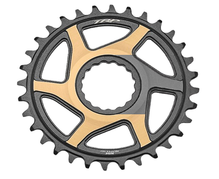 BICYCLE PARTS - TRP CHAINRING CR - M9050, 30T - 0MM OFFSET - CHAINRING CINCH INTERFACE, DUOTONE (SANDBLASTED BLACK / GOLD)