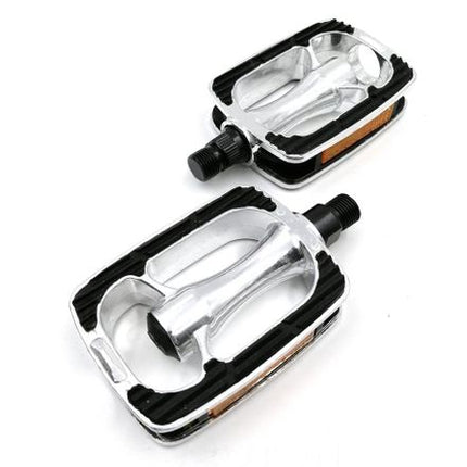 BICYCLE PARTS - PEDALS 1/2 CITY/COMFORT, ALLOY, SILVER/BLACK