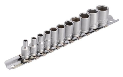 BICYCLE PARTS - UNIOR SOCKET SET 1/4 ON RAIL (4, 5, 6, 7, 8, 9, 10, 11, 12, 13, 14MM) 629699 BICYCLE TOOL, 