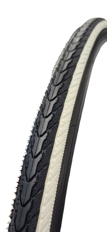 BICYCLE PARTS - TYRE 700 X 32C COMMUTER TREAD, (32 - 622) BLACK/WHITE TYRE