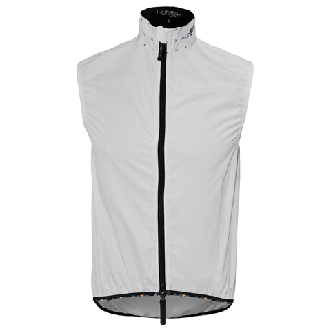 BICYCLE PARTS - WHITE PRO WIND VEST - FUNKIER PINARELLO, 100% POLYESTER, MENS - SMALL