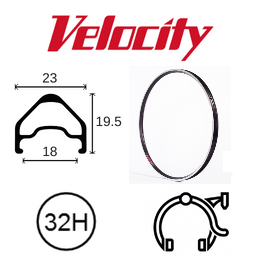 Velocity A23 24-inch Black Aluminum Bicycle Rims For Cycling Enthusiasts And Road Bikers - Durable And Lightweight