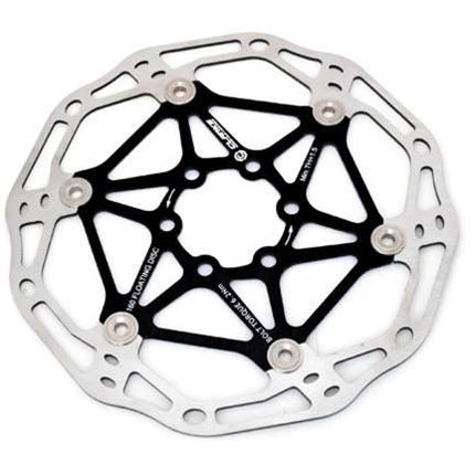 BICYCLE PARTS - DISC ROTOR - LIGHT WEIGHT HIGH PERFORMANCE FLOATING ROTOR, CLARKS, STAINLESS STEEL 180MM, BLACK ED FINISH, 119G QUALITY CLARKS PRODUCT