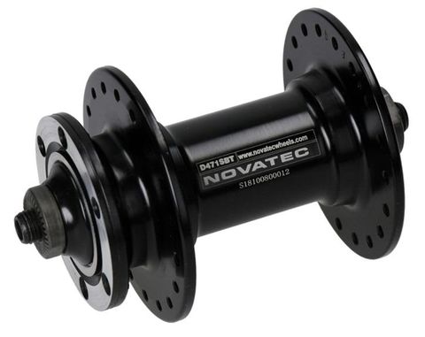 BICYCLE PARTS - HUB, FRONT DISC BLACK 32H NOVATEC Q/R ALLOY 6 BOLT, 2 X SEALED BEARING