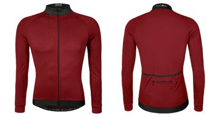 BICYCLE PARTS - RED THERMAL JERSEY - FUNKIER, PARMA - MENS, LONG SLEEVE THERMAL JERSEY, FULL ZIP, RED, XL