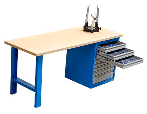 Unior Bike Workbench With 8 Drawers And Truing Stand - L 1500 X W 750 X H 2025mm - Professional Bike Maintenance Station For Mechanics