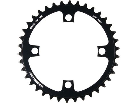 BICYCLE PARTS - CHAINRING - E - BIKE STRONGLIGHT , 38T, 7075 CNC BLACK - 104MM BCD, 4 HOLE. BOSCH COMPATIBLE 1ST & 3RD GEN. (NOT NARROW WIDE)
