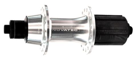 BICYCLE PARTS - HUB, 8/10/11 SPEED Q/R SILVER 32H (130MM OLD) NOVATEC (SLOTED FOR AERO SPOKES UP TO 3MM)