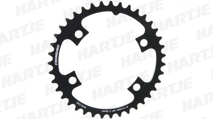 BICYCLE PARTS - CHAINRING - ROAD STRONGLIGHT , 39T, 7075 CNC BLACK SHIMANO 5800 - 110MM BCD, 4B HOLE FOR 11 SPD