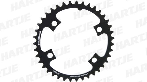 BICYCLE PARTS - CHAINRING - ROAD STRONGLIGHT , 39T, 7075 CNC BLACK SHIMANO 5800 - 110MM BCD, 4B HOLE FOR 11 SPD