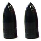 Bicycle Valve Caps - Missile Shape Black 2 Piece Set For Tires, Tubes & Trailers - Cycling Accessories