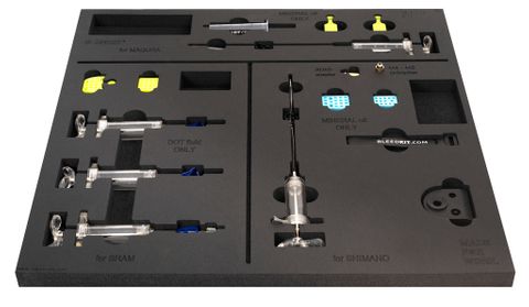 BICYCLE PARTS - UNIOR BLEEDKIT TOOL TRAY, EVERYTHING (EXCEPT FLUIDS) FOR BLEEIDNG ALL SHIMANO, MAGURE, TRP & TEKTRO BRAKES 629500 BICYCLE TOOL, 