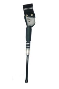 BICYCLE PARTS - KICKSTAND 24 - 28 ADJUSTABLE, CHAIN STAY MOUNT, ALLOY BLACK, FOR SQUARISH PROFILE FRAMES