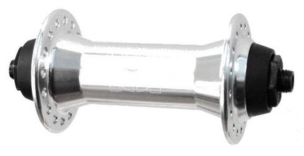 BICYCLE PARTS - HUB FRONT, Q/R, ALLOY SILVER, KK RIVAL 32H, (100MM OLD) .