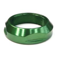 BICYCLE PARTS - ADD SOME BLING LOCK NUT, GREEN, ID1 1/8 ID 25.4 DIA, ALLOY